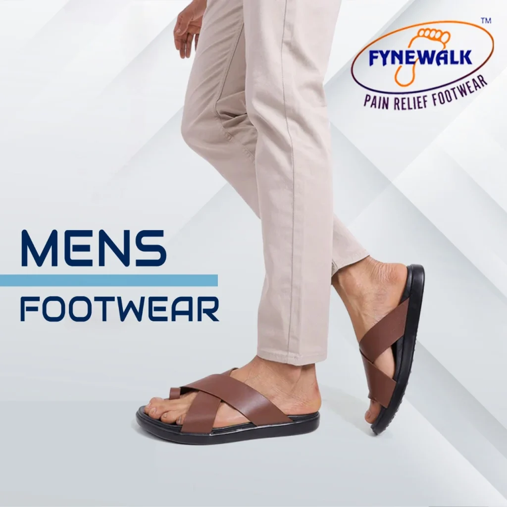 FyneWalk Men’s Orthopedic Sandals – Comfortable Cross-Strap Slip-On for Foot Pain Relief